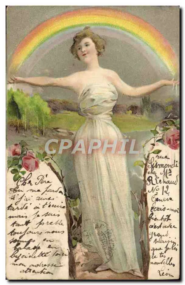 Frau unter einem Regenbogen — Verlag Gismondi, Nr. 12 - Vorderseite