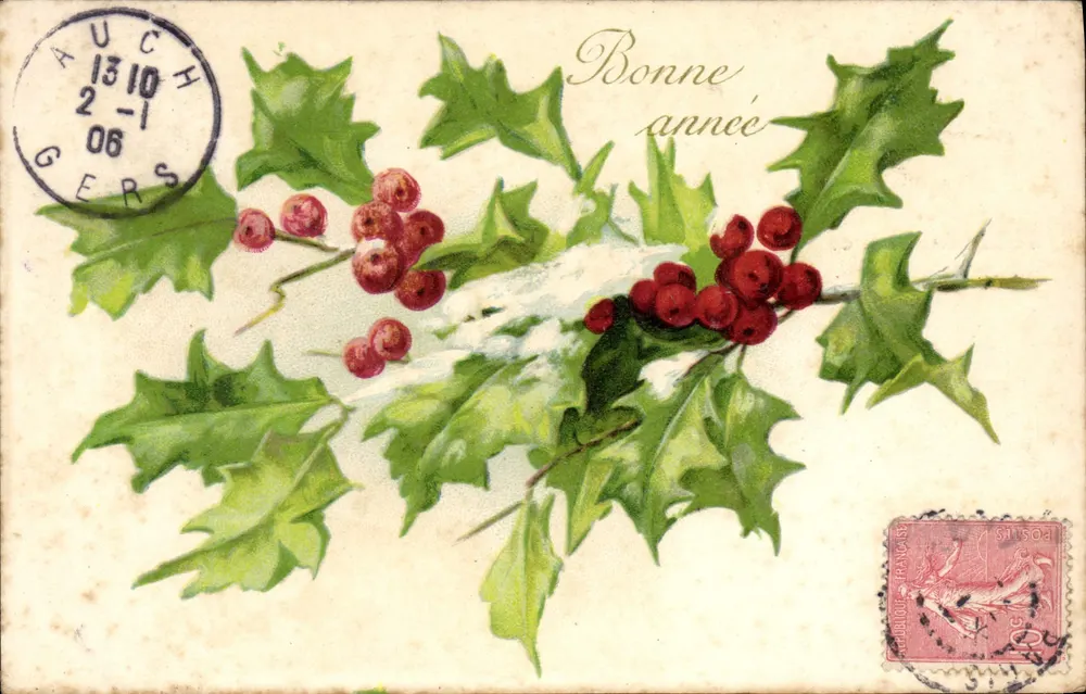 Eisiger Tannenbaum — Frohe Weihnachten — Verlag nicht sichtbar - Vorderseite