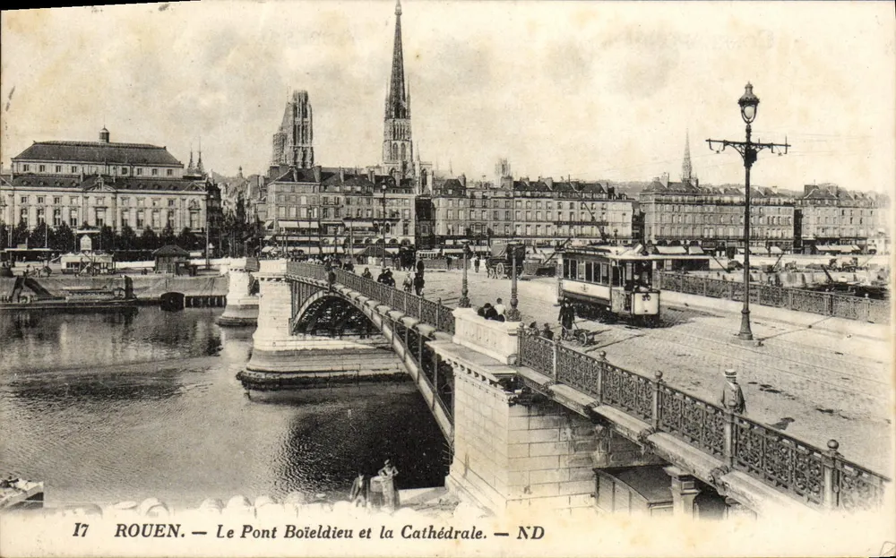 Rouen — Pont Boieldieu und die Kathedrale — ND - Vorderseite