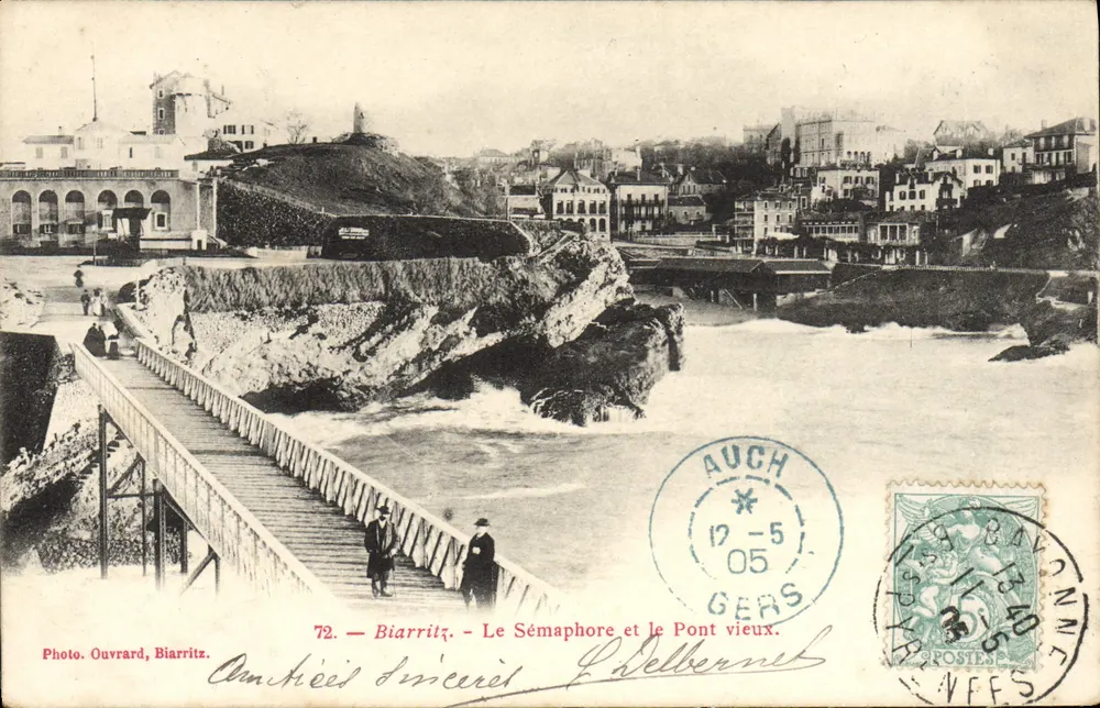 Biarritz — O Sémaphore e o Ponte Velho — Foto Ouvrard, n°72 - Frente