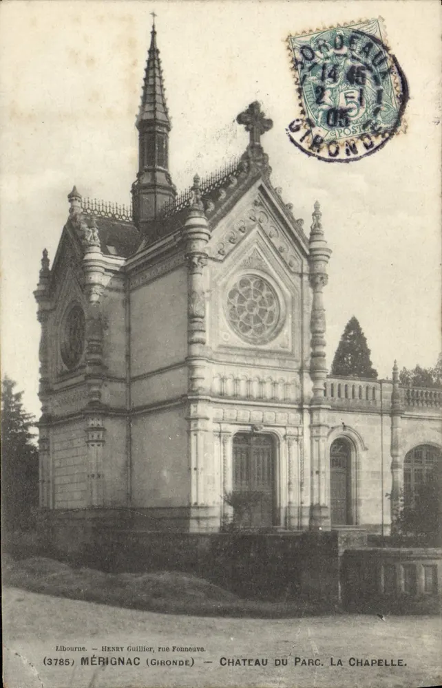Cappella del parco a Méribac — Henry Guillier, via Fonneuve — (3785) Méribac (Gironde) - Recto