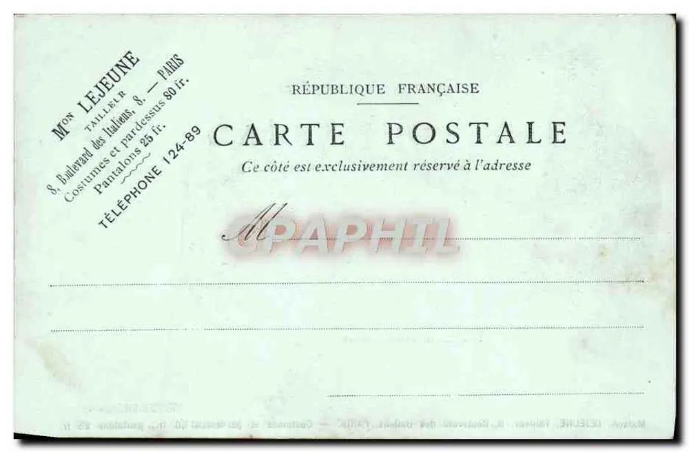 Fonte do Observatório — Maison LEJEUNE, Costureiro, 8, Avenida dos Italianos, PARIS - Verso