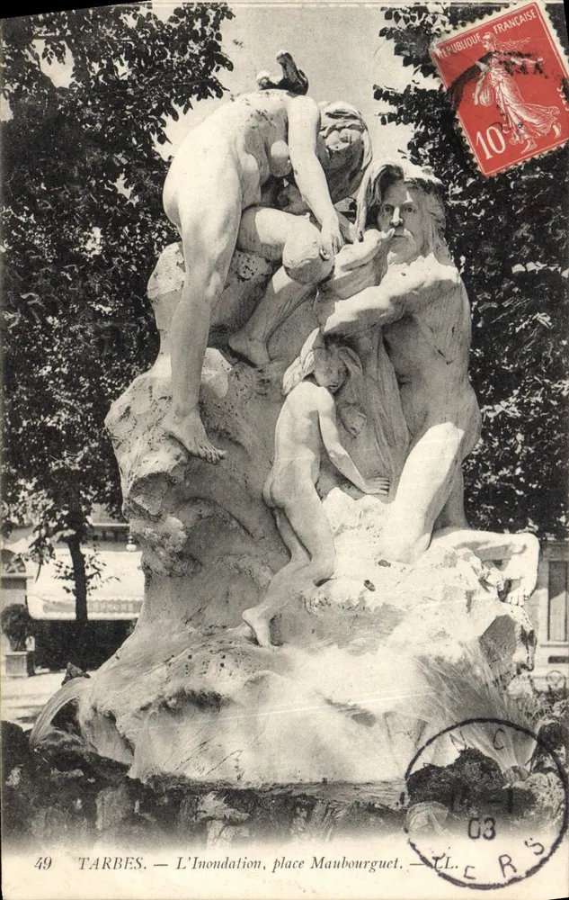 Tarbes — L'Inondation, piazza Maubourguet — editore LL. n°49 - Recto