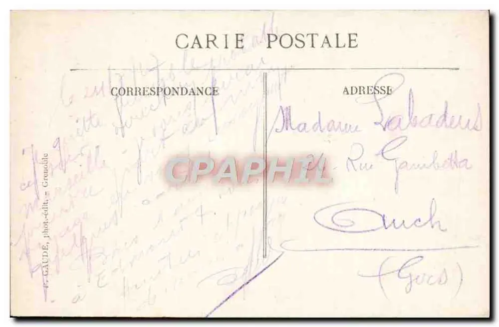 Grenoble — Quai Perrière e os Fortes — R. GAUDE, fot.-edit., Grenoble - Verso