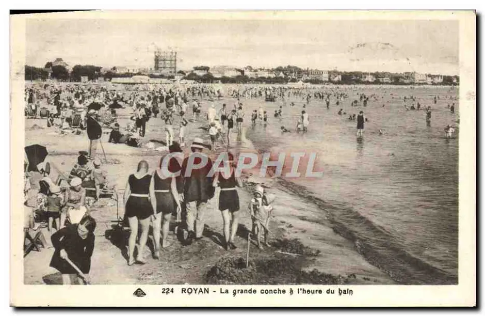 Royan - La grande conche a la hora del baño — Edición de las Nuevas Galerías, Royan, n° 224 - Anverso