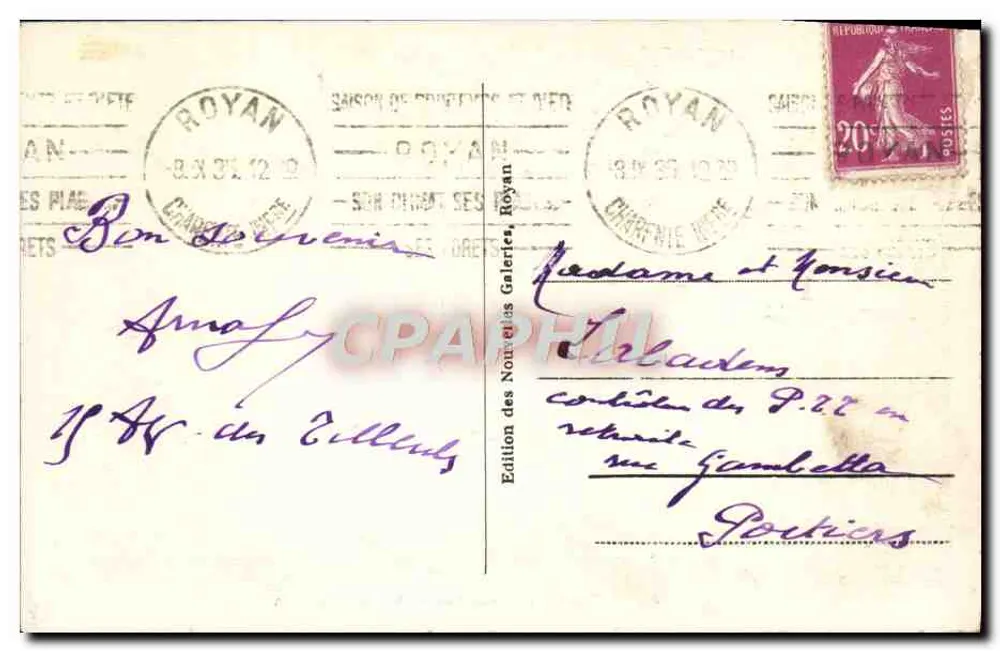 Royan - La grande conche a la hora del baño — Edición de las Nuevas Galerías, Royan, n° 224 - Reverso