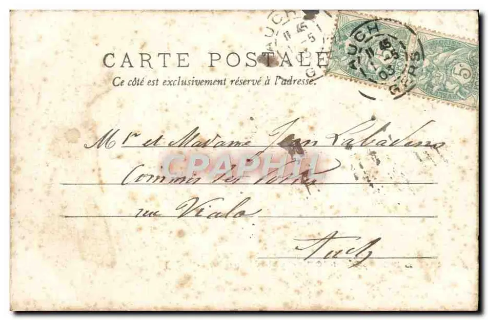 Larressingle bei Condom — Das alte befestigte Schloss (Serie) — J. Tapie, Fotograf, Verlag, Auch - Rückseite