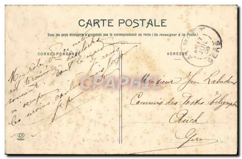 Aubiet (Gers) — Panorama da Cidade — E. Bonnefont, fotógrafo, Gimont - Verso