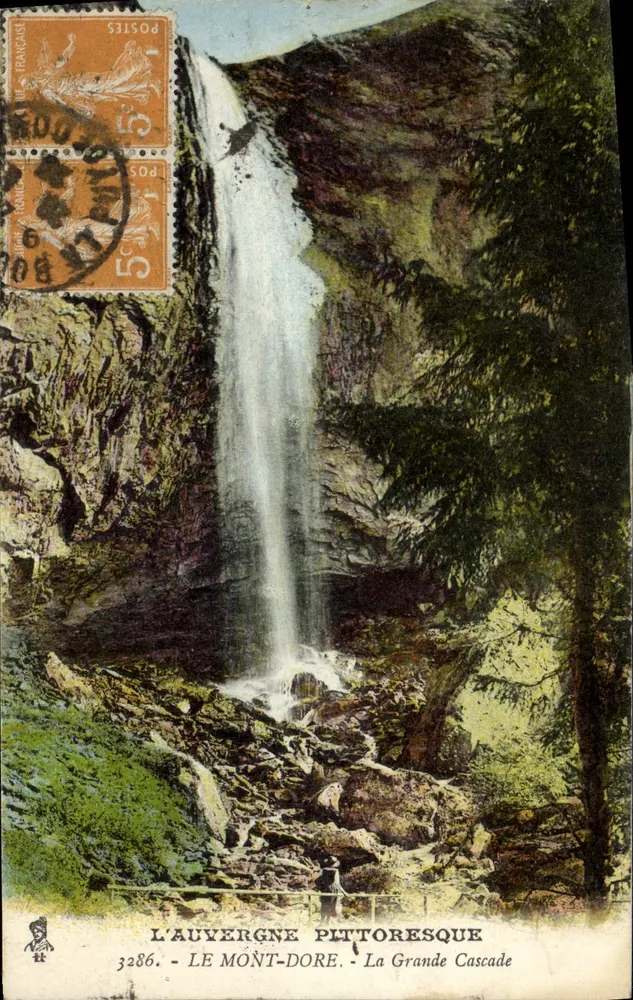 A Auvergne pitoresca — O Mont-Dore — A Grande Cascata — n° 3286 - Frente