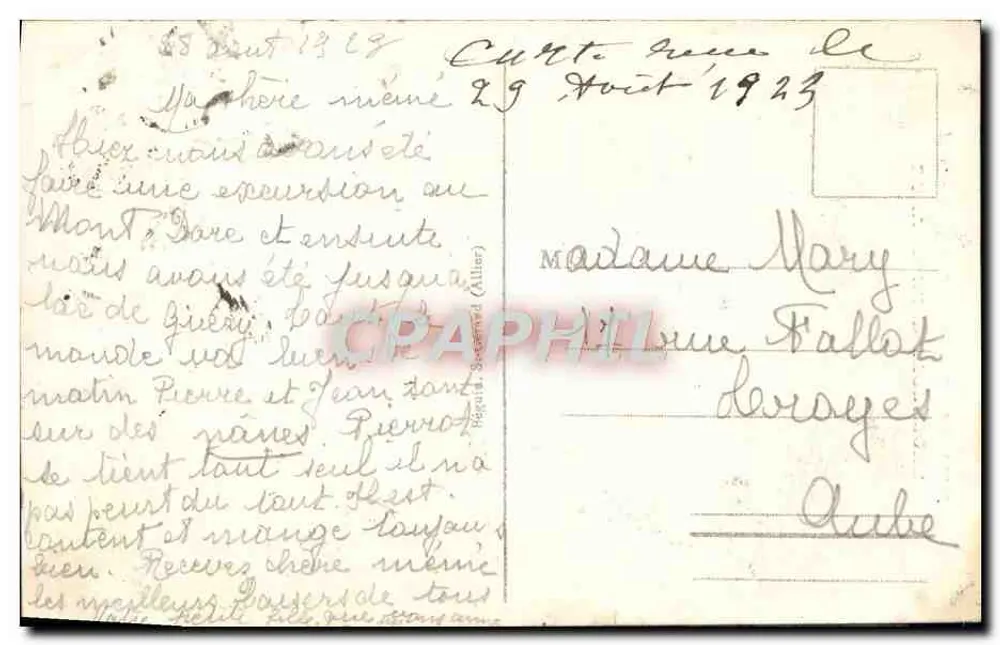 A Auvergne pitoresca — O Mont-Dore — A Grande Cascata — n° 3286 - Verso