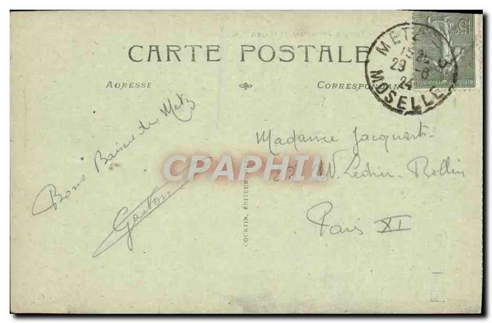 Metz — Templo Protestante e Ponte Média — Courtois Éditeur - Verso