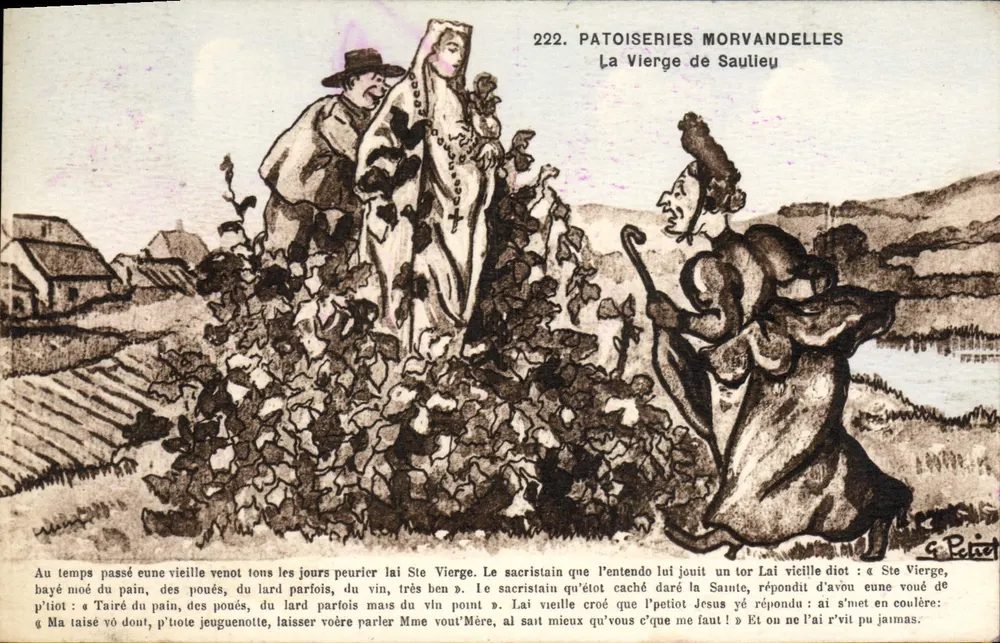 La Vierge de Saulieu — caricature humoristique — Patoisseries Morvandelles, éditeur G. Béiz - Vorderseite