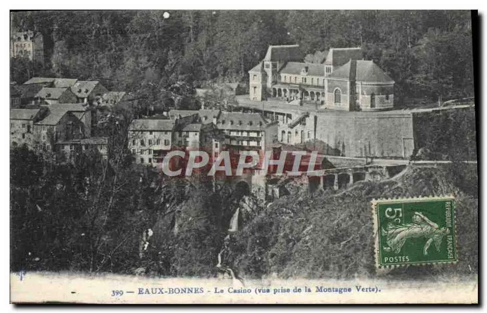 Eaux-Bonnes - Das Casino (Ansicht vom Grünberg) — Antike Ansichtskarte n°399, Verleger nicht sichtbar - Vorderseite