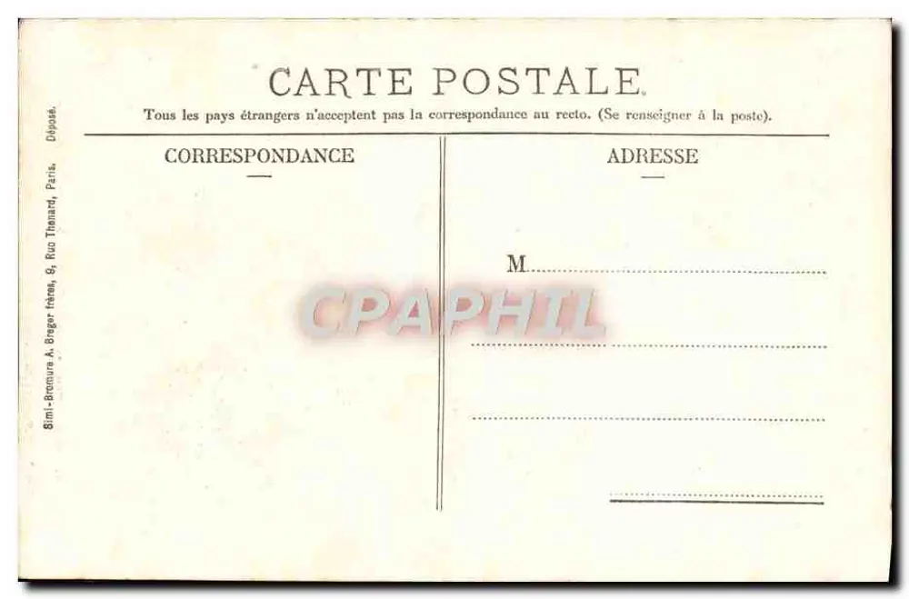 Evreuxer Friedhof - Denkmal des französischen Gedenkens — G. Lebigre, Verlag - Evreux - Rückseite