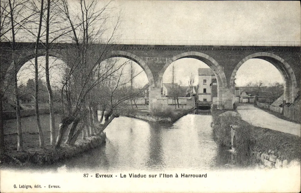 Der Viadukt über die Îton bei Harrouard — Evreux — G. Lebigre, Verlag Evreux, Nr. 87 - Vorderseite