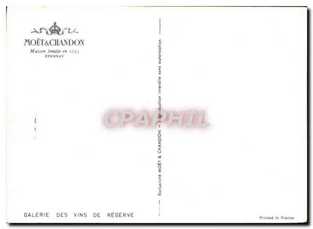 모던 엽서 모엣 샤도네 마을 1743년 창립 샹파뉴 - 뒷면