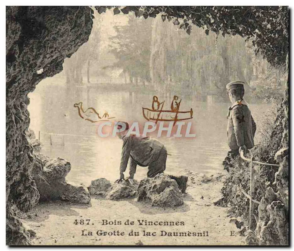 Bois de Vincennes — Die Höhle des Sees Daumésnil — E.M. Nr. 487 - Vorderseite