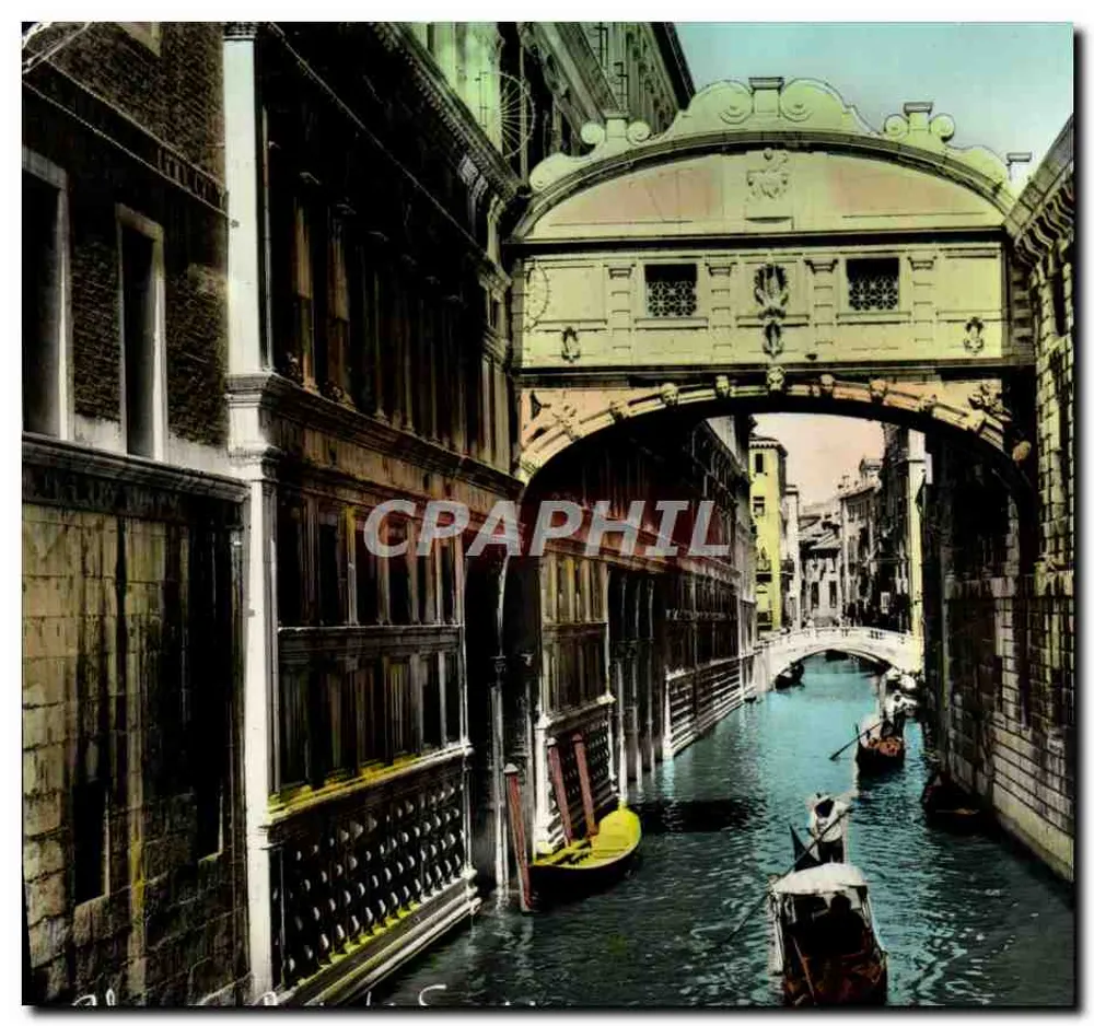 Veneza - Ponte dos Suspiros — visão do canal com gôndolas — editor Verza Fotografia, n°283 - Frente