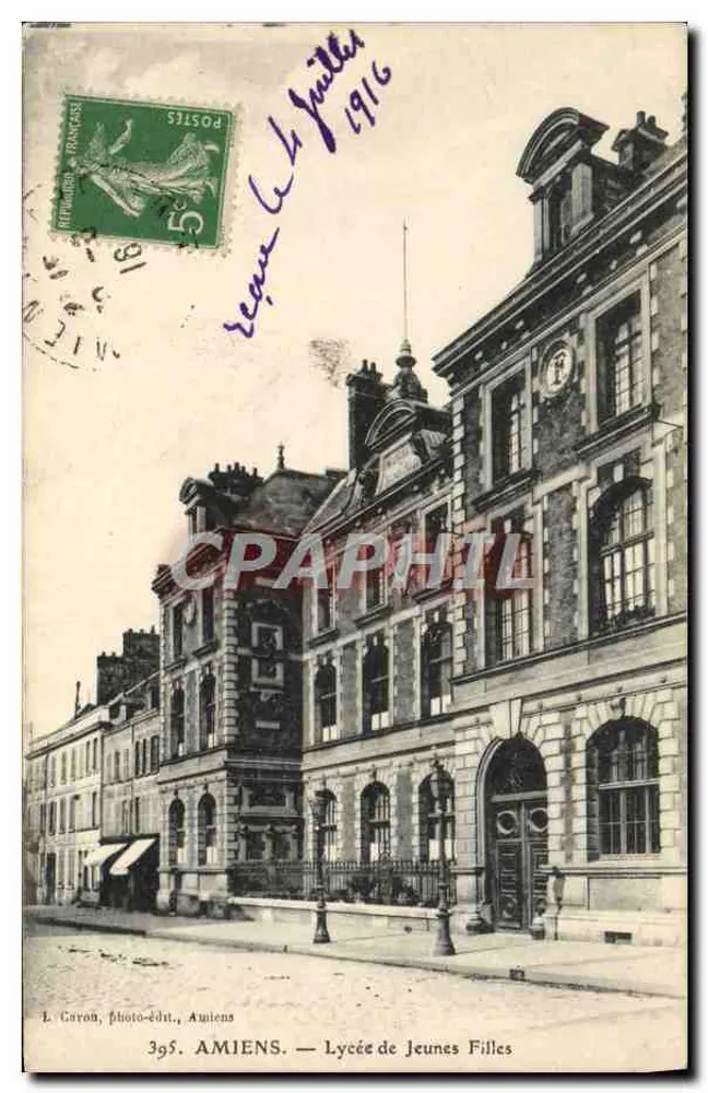 Amiens — Lycée de Meninas — L. Caron, foto-editora, Amiens - Frente