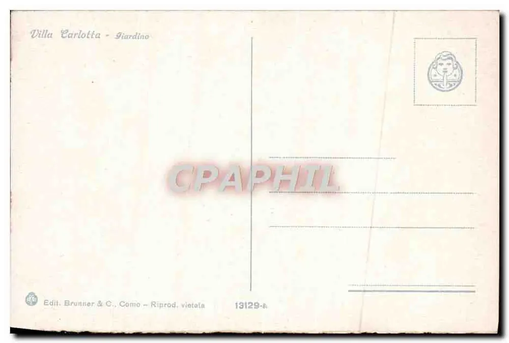Villa Carlotta — Jardim — Edit. Brunner & C., Como - Verso