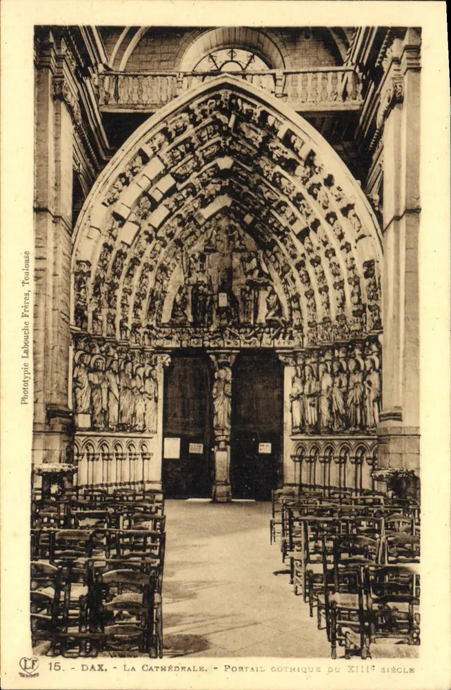 Dax - La Cattedrale - Portale gotico del XIII secolo — Fototipia Labouche Frères, Toulouse, n°15 - Recto