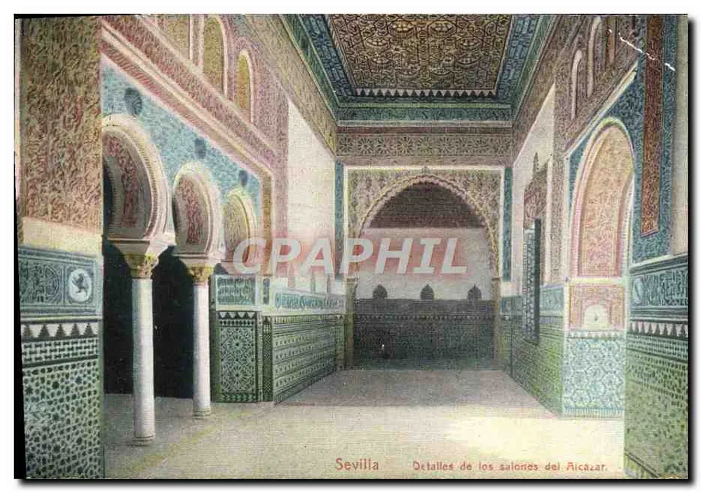 Sevilla — Details der Salons des Alcázar — Ansichten von Mislol, S. Pablo, Sevilla - Vorderseite