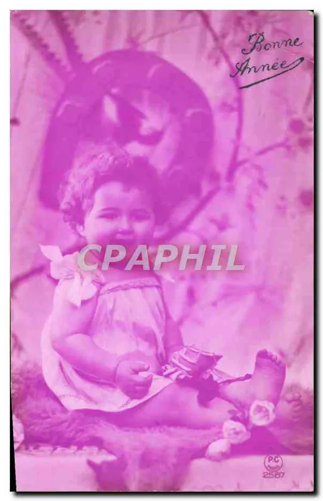 Bebê sorridente — 'Bom Ano' — P-C, n°2587 - Frente
