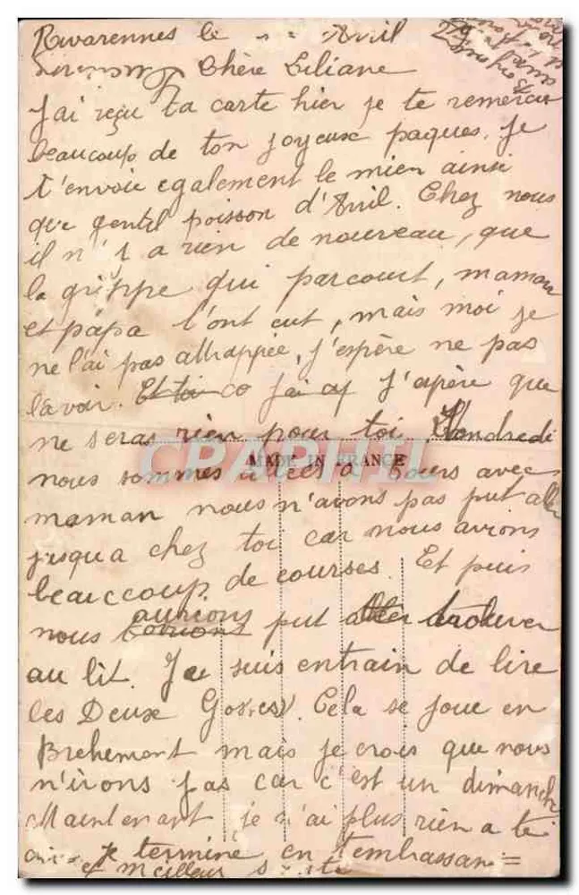 Liebespaar — 1. April — Verlag S.O.L. Nr. 3535 - Rückseite