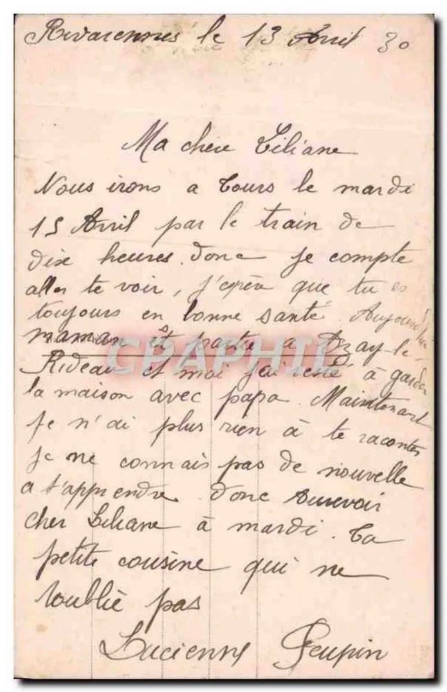 Junges Paar — romantische Szene — PC Paris n°2897 - Rückseite