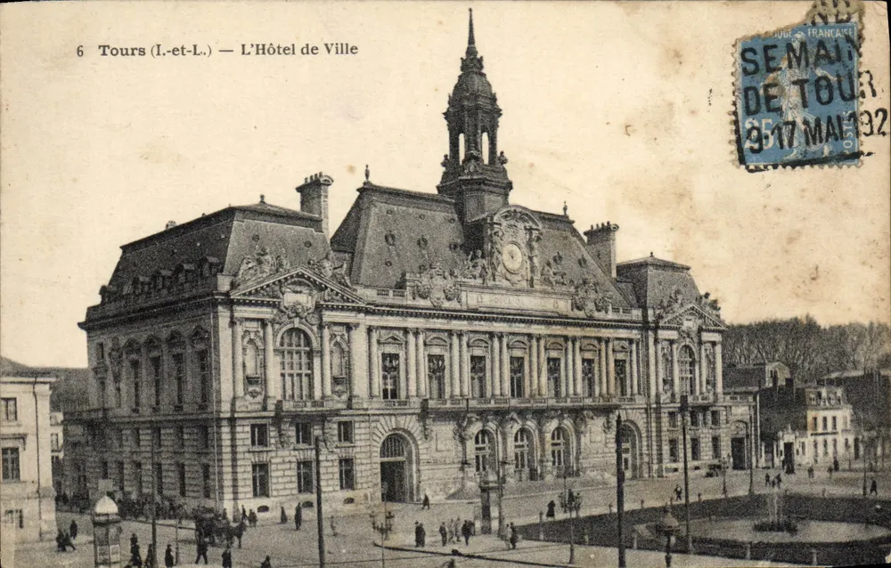 Tours (Loire-et-Loire) — O Hotel de Ville — editor Juge, n°6 - Frente