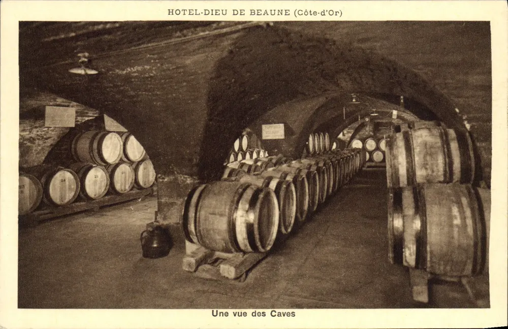 Hôtel-Dieu de Beaune — Blick in die Keller — Birkun & Cie, Mulhouse-Dornach - Vorderseite