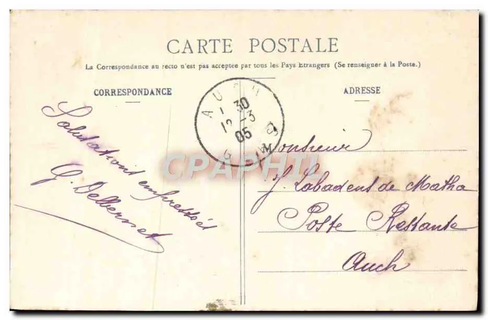 LYON - Fontaine Bartholdi — H. R. et Cie, editores, Lyon - Verso