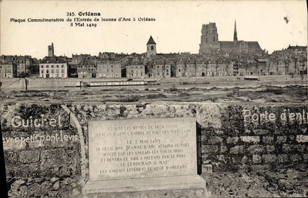 Orléans — Gedenktafel zur Einigung von Jeanne d'Arc in Orléans — Guichel - Vorderseite