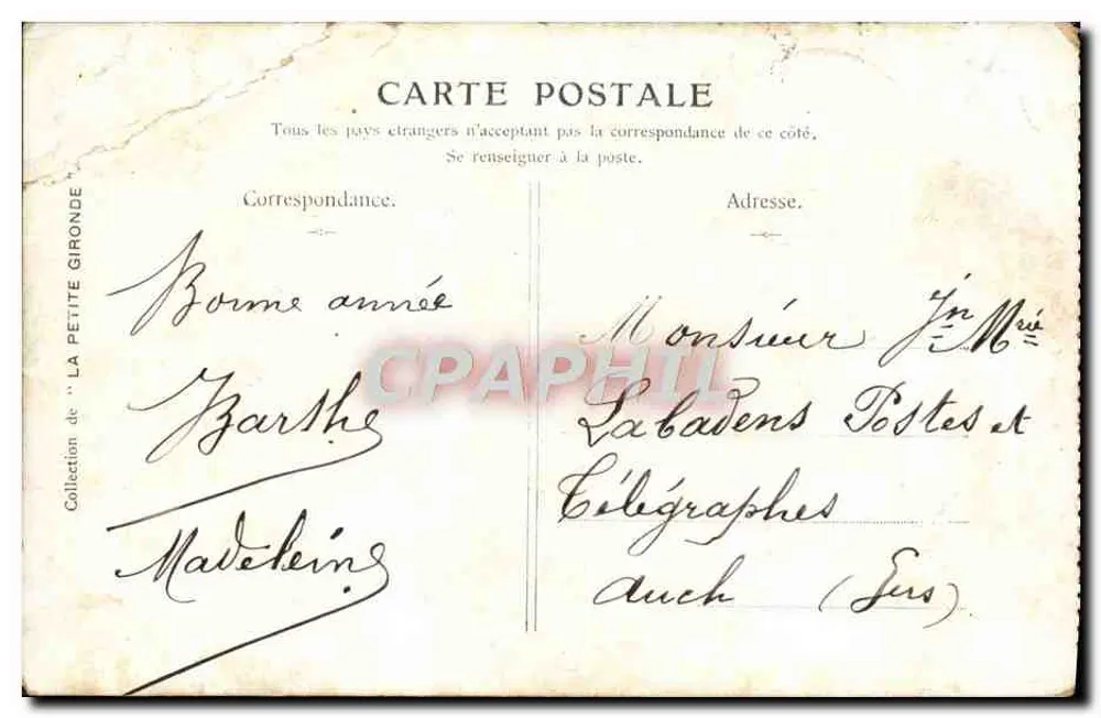 Castelo de Fontainebleau — vista do parque e do lago — Editor: J. Hugues Allen - Verso