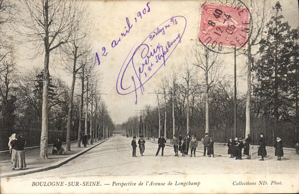 BOULOGNE-SUR-SEINE — Perspektive der Avenue de Longchamp — Collections ND. Phot. - Vorderseite