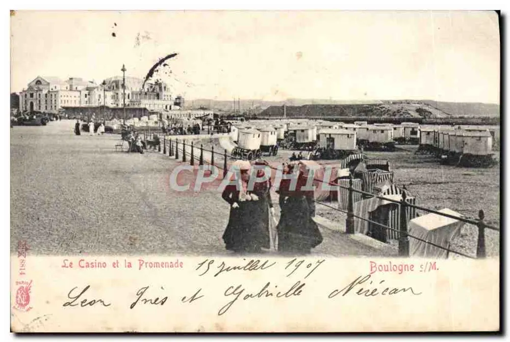 Das Casino und die Promenade — Boulogne-sur-Mer — Verlag Boulogne s/M. - Vorderseite