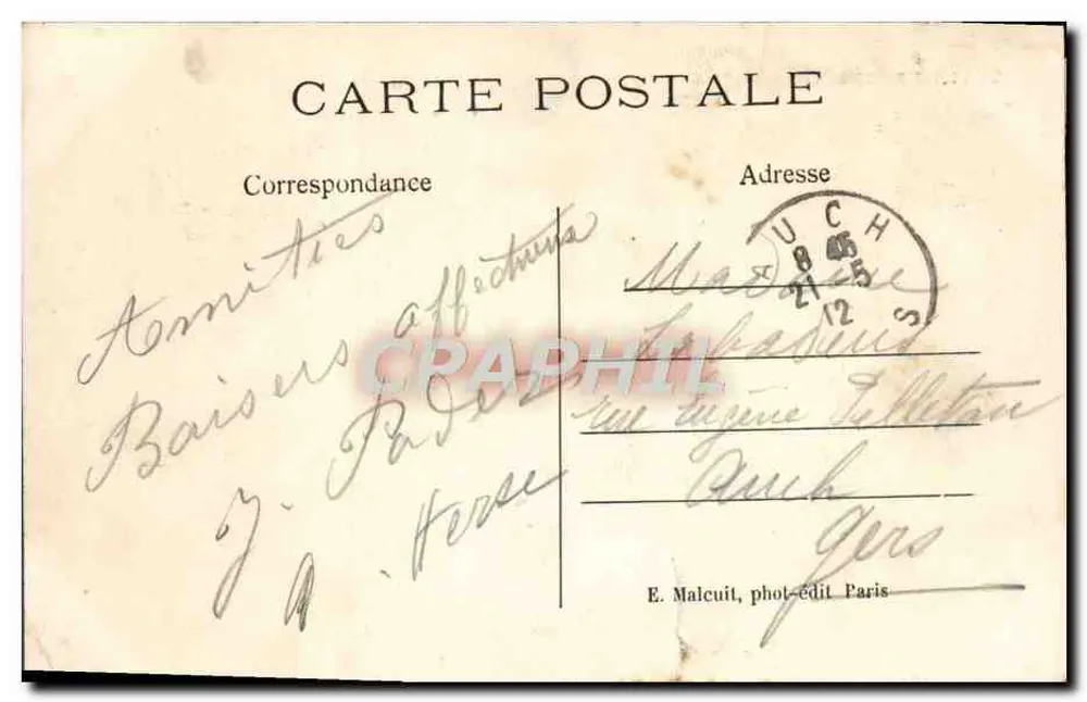 Enghien-les-Bains — Ansicht des Casinos vom Steg — E.M. - Rückseite