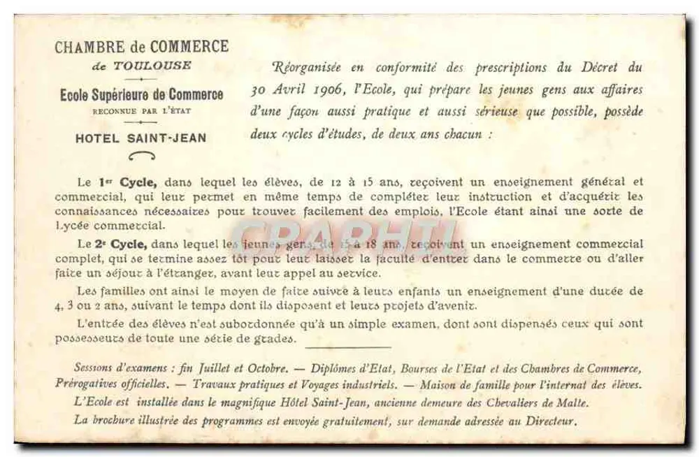 Escola Superior de Comércio de Toulouse — Hotel Saint-Jean — Donjon do Capitole - Verso