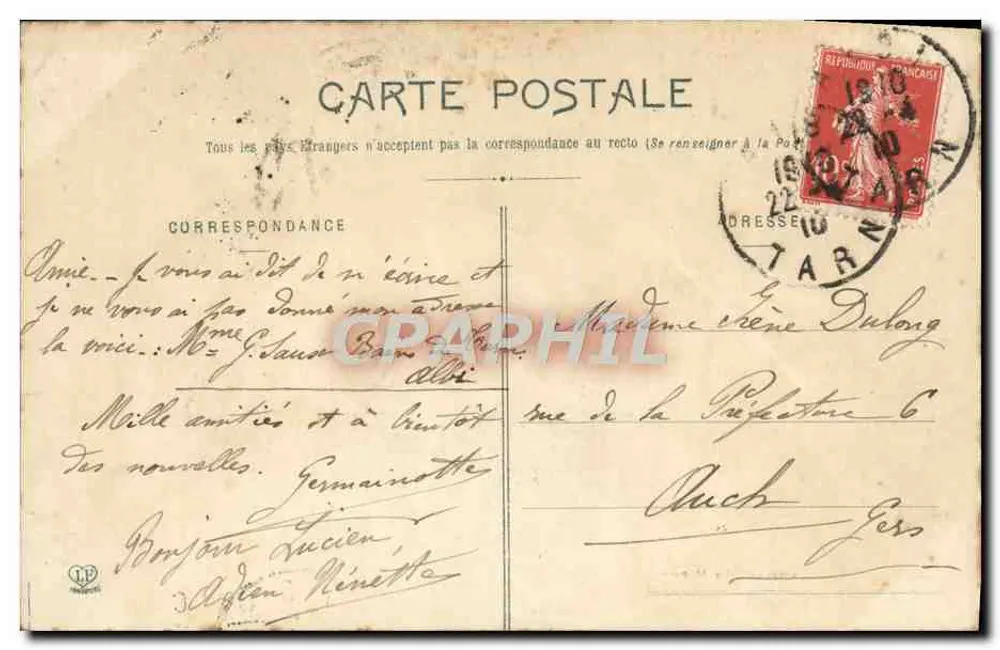 As Gargantas do Tarn — Ermitério de São Miguel — Fototipo Labouche Frères Toulouse - Verso