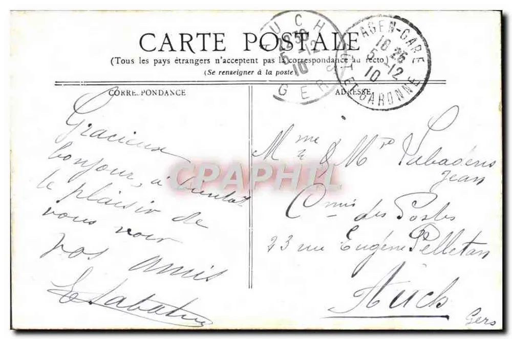 Cherbourg — Estátua de Napoleão — editor desconhecido - Verso