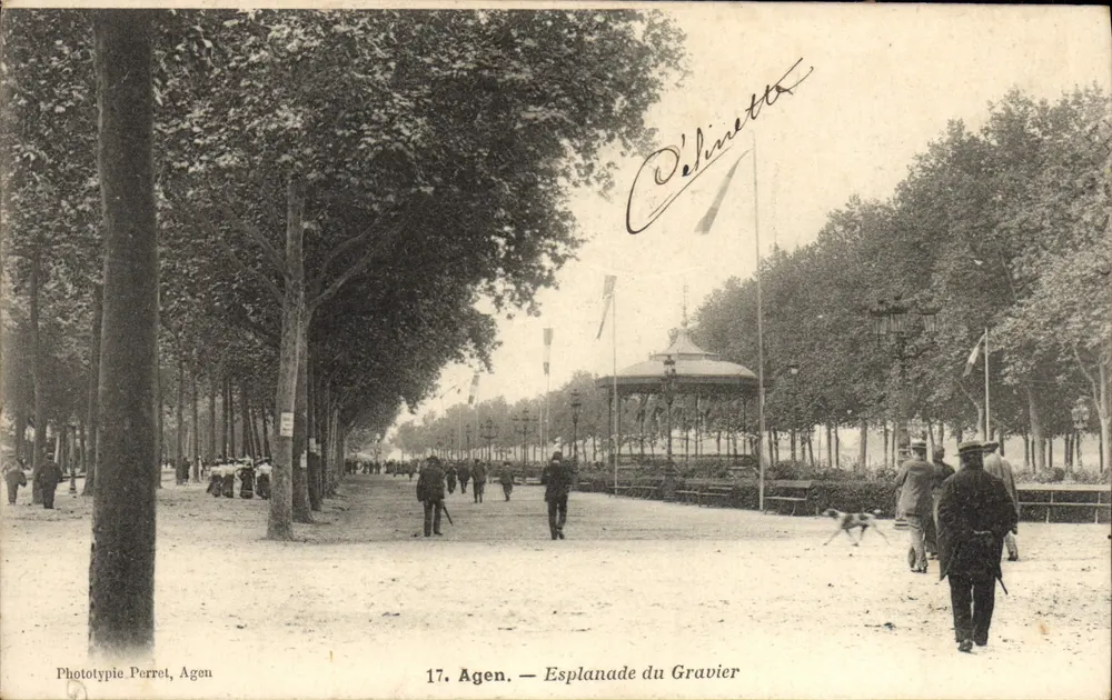 Agen — Esplanada do Gravier — Fototipia Perret, Agen, n°17 - Frente