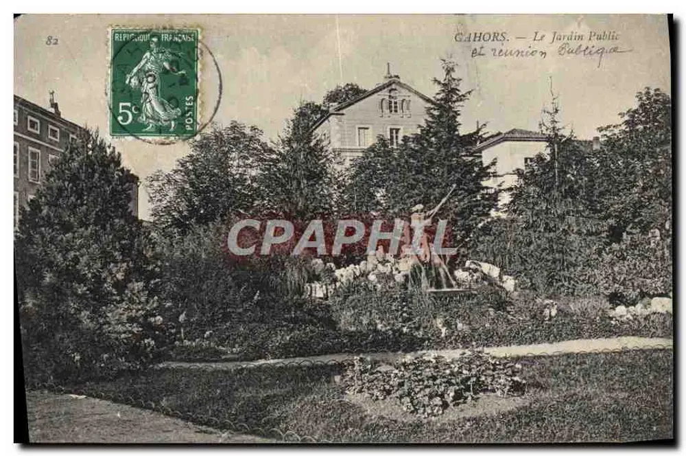 Cahors — O Jardim Público e a reunião Bulitique — editor não identificado - Frente