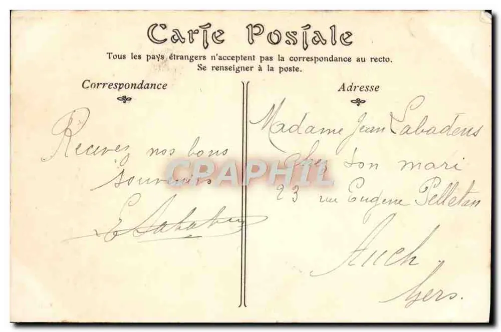 Cahors — O Jardim Público e a reunião Bulitique — editor não identificado - Verso