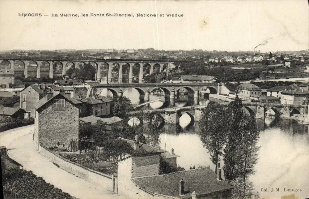 Limoges — Die Vienne, die Ponts St-Martial, National und Visadue — Col. J. M. Limoges - Vorderseite