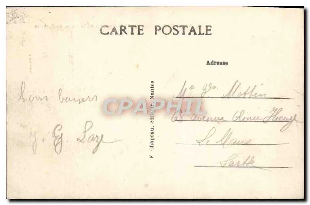 Le Croisic (Loire-Inf.) — Ein Stück der Por-Strand — F. Chapeau, Nantes, Nr. 293 - Rückseite