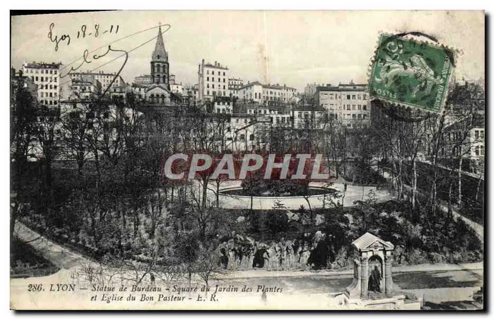 LYON — Statue de Burdeau - Square du Jardin des Plantes und Église du Bon Pasteur — E. R. n°286 - Vorderseite