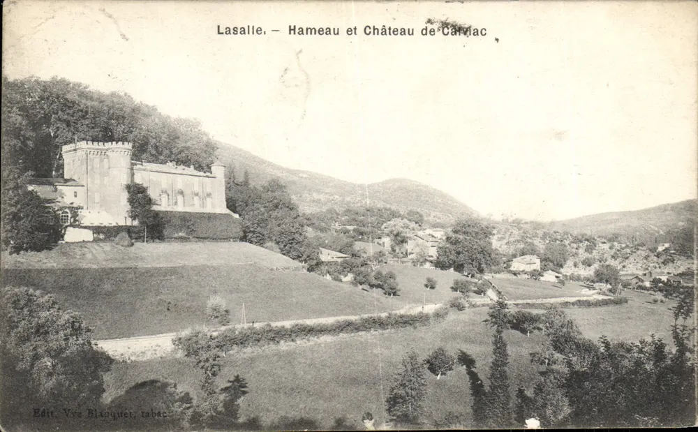 Lasalle — Dorf und Schloss Cardiac — Verlag Vve Blanquèr, Tabak - Vorderseite
