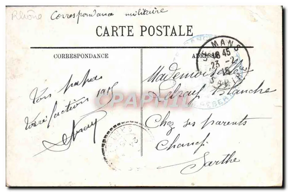 Lyon — La Place Bellecour und der Coteau de Fourvière — unbekannter Verleger, Nr. 4 - Rückseite