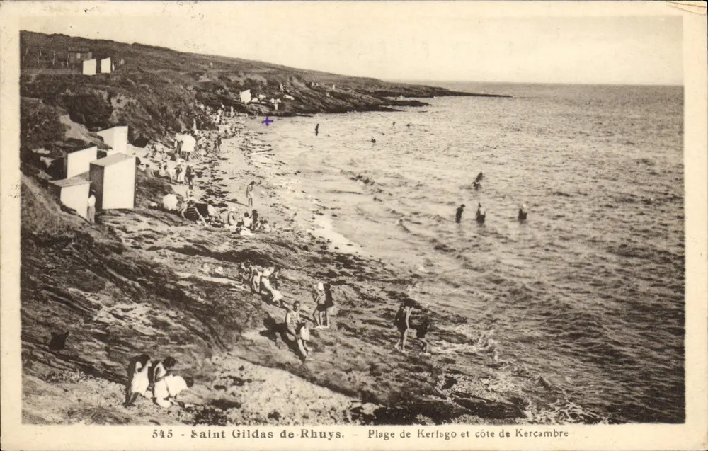 Saint Gildas de Rhuys — Strand von Kerfago und Küste von Kercambre — unbekannter Verlag, Nr. 545 - Vorderseite