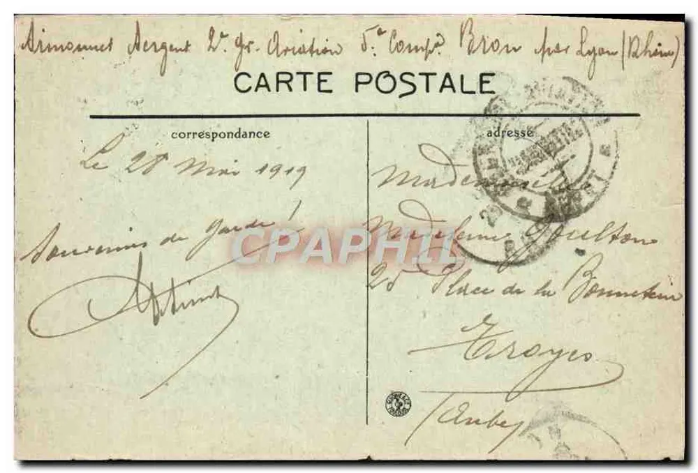 LYON — Palácio do Comércio - A Bolsa — E.R. — n°140 - Verso